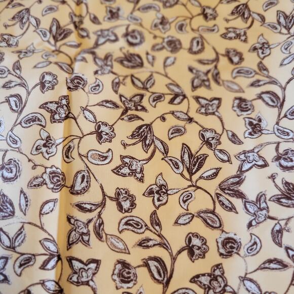 Brown Floral Vine Print Cotton Fabric 2 Yards x 44" Sewing Quilting Crafts - Picture 10 of 13